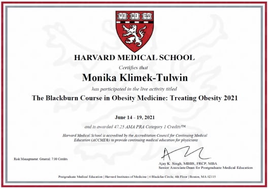 Harvard Medical School - The Clackburn Course in Obesity Medicine